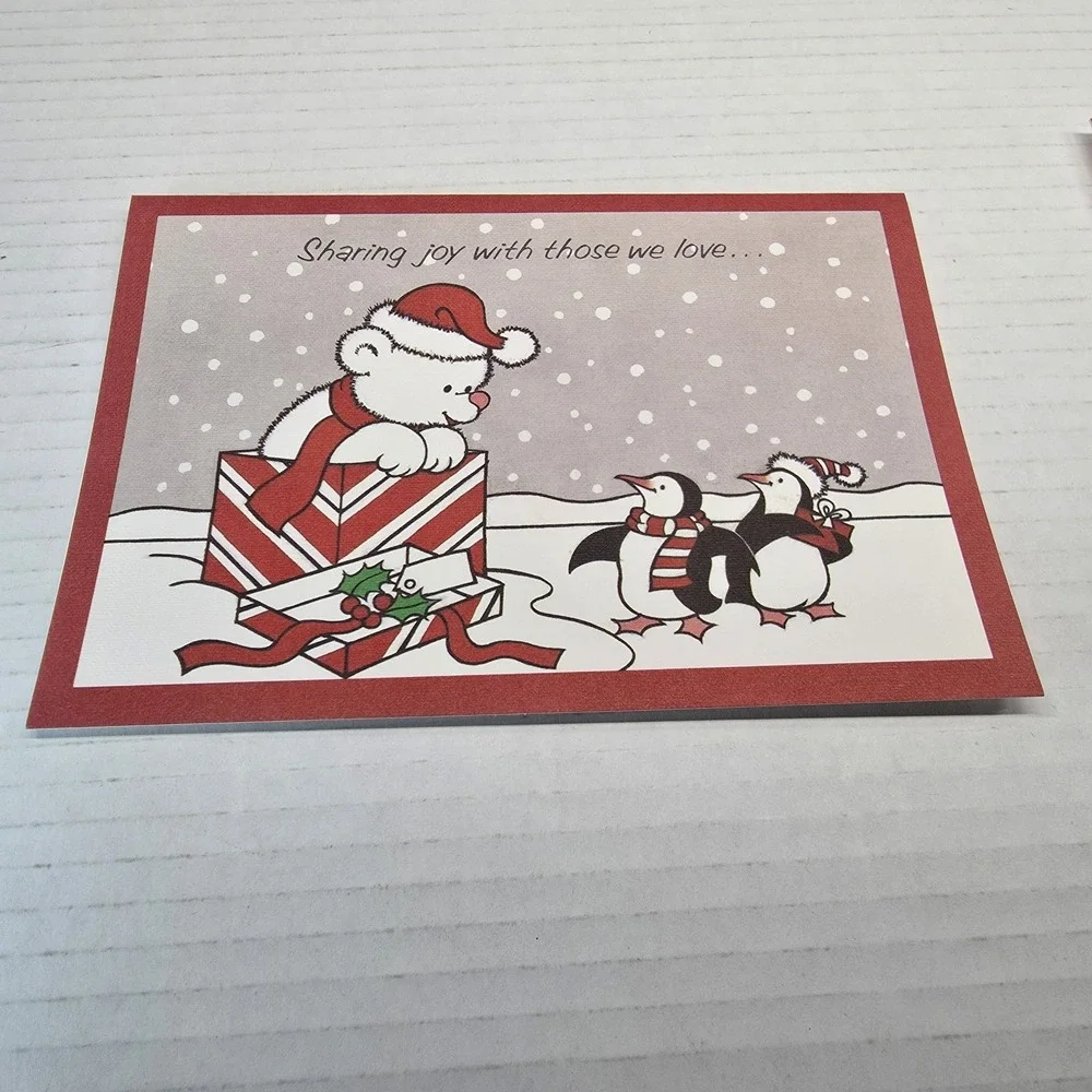 Vintage Sunshine Line Holiday Charm Christmas Cards Penguins Bears Scripture USA